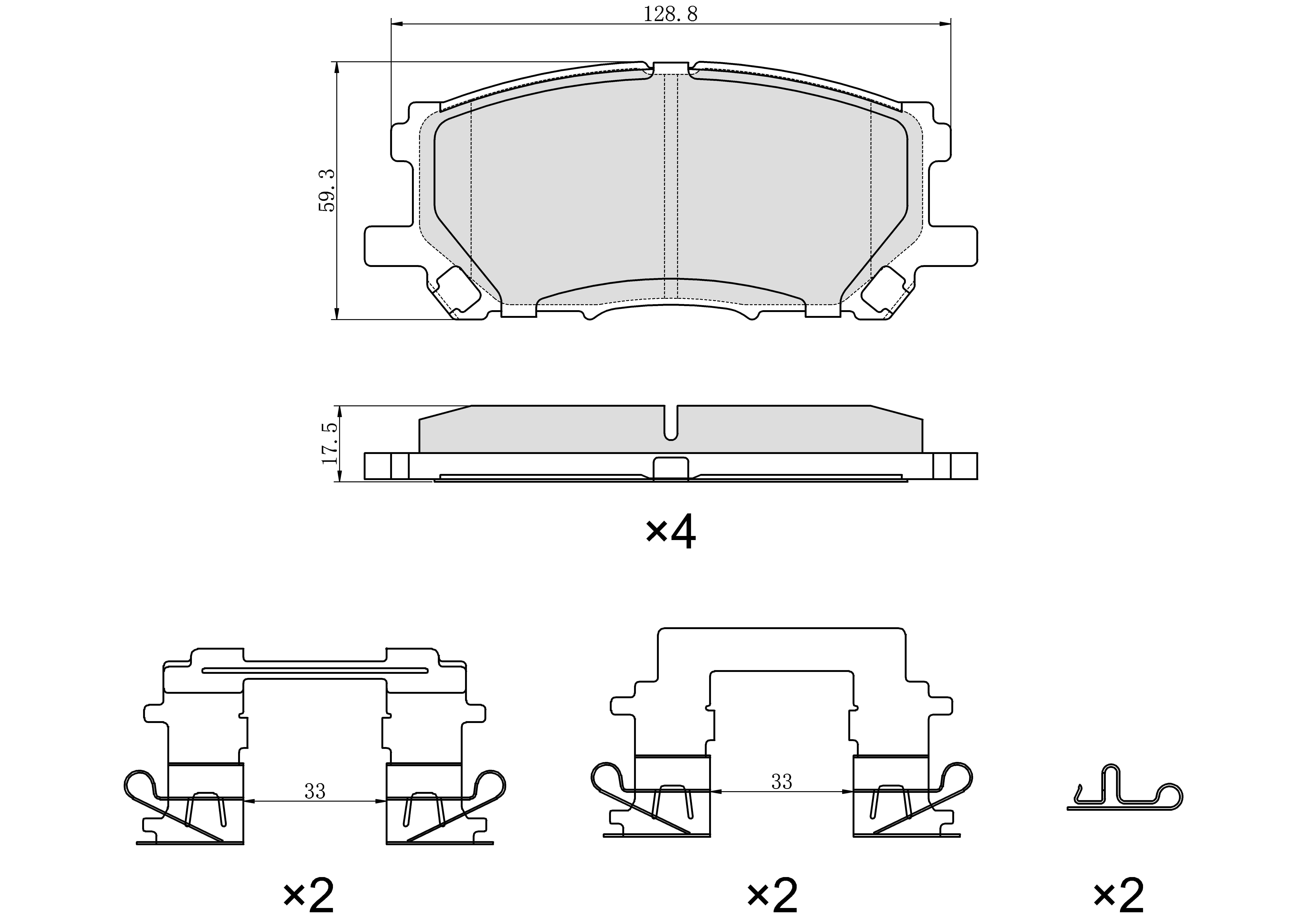 Winstop Brake Pad Set, Front WS.1005.0.C, Toyota Highlander 2007-2006