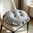 thumbnail image 5 of Steadline Round Chair Cushion,Ruffled Edge Tufted Seat Pad With Anti Slip Base,Soft Padded Chair Mat For Dining Furniture Bedroom Vanity Window Stool And Household Indoor Decoration(Gray), 5 of 7