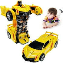 Toy Cars for Toddlers, Deformation Robot Cars Toys for Kids Boys, Birthday Christmas Gifts for 1-8 Years Old Boys, Yellow