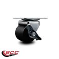 thumbnail image 2 of Low Profile Polyolefin 2 Inch Wheel Top Plate Swivel Caster with Brake SCC, 2 of 2