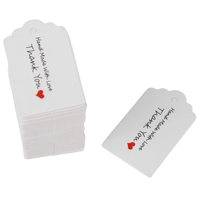 100pcs White Handmade Hang Label Jewelry Price Tag, Mini Size, Convenient To Carry, Adding Elegant Touch To Package