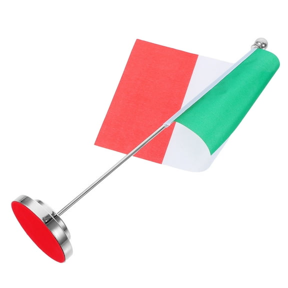 WORGEOUS Mini Italy National Flag With Stand Italian Dinner Party Decoration Polyester Table Flag For Office Home Hotel Restaurant