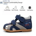 thumbnail image 4 of Ahannie Infant Boys Girls Genuine Leather Sandals with Arch Support,Unisex Baby Closed Toe Summer First Walkers Shoes(Infant/Toddler), 4 of 7