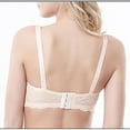 thumbnail image 4 of Fatuov Women's Lace Bra with Underwire Full Coverage Breathable T-Shirt Bra for Party, Push Up Supportive Solid Color Lightly Lined Bra 3-Pack, 40B, Beige, 4 of 4