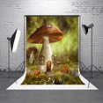 thumbnail image 1 of EREHome Polyester Fabric 5X7ft Mushroom House Photography Backdrops Scenery Photo Studios Background Cartoon Backdrop, 1 of 3