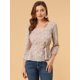 thumbnail image 2 of Blusa De Cintura Con Cinturón Y Estampado Floral Allegra K Rosa XS, 2 of 6