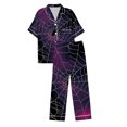 thumbnail image 4 of Mgmyaa Pajama Set for Women Two Piece Nightwear Short Sleeve Button Down Sleepwear Comfort Fit Elastic Waist Pants with Pockets, 4 of 4