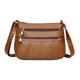 thumbnail image 1 of Bolso de mano de piel sintética suave estilo retro para mujer, color marrón, 1 of 8