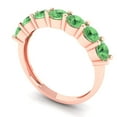 thumbnail image 2 of 1.19 ctw Wedding Band for Women - 14K Rose Gold Simulated Green Diamond Stackable Eternity Ring, 2 of 6