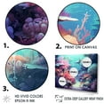 thumbnail image 3 of Designart "Aqua And Rose Subaquatic Realm" Coastal Coral Under Water Floater Framed Wall Art Living Room, 3 of 5