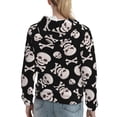 thumbnail image 7 of Junzan black white Skull bone for Women's Hoodie, Hooded Sweatshirts Workout Sweat Pullover Hoodie for Women Long Sleeve Fall Hoodie-Medium, 7 of 7