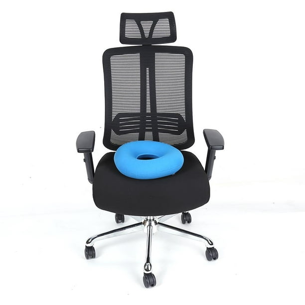 WALFRONT Chair Inflatable Round Pad Hip Support Hemorrhoid Blue Seat