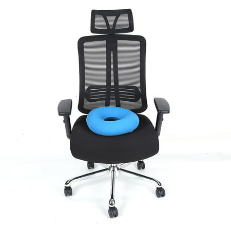Yosoo Inflatable Round Chair Pad Hip Support Hemorrhoid Seat Cushion With Pump(Blue), Chair Cushion, Haemorrhoids