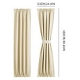 thumbnail image 2 of French Door Curtain, Rod Pocket Living Room Door Curtain, Thermal Insulated Door Curtain& Sliding Bedroom Window Curtains with Tieback, 1 Panel Beige 64*102cm, 2 of 9