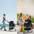 thumbnail image 7 of Dkelincs 3 Wheel Dog Stroller Folding Pet Stroller Travel Dog Carriers for Small Dogs with Free Pad & Cup Holder, Black, 7 of 7