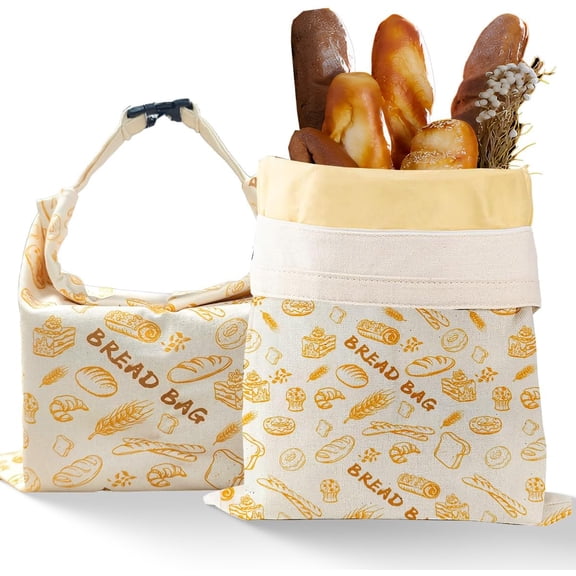 Beeswax Bread Bag, Reusable Cotton Beeswax Bag with Zipper Design, Specifically Designed for Homemade Bread, Ideal for Sourdough Storage and Preservation (Wheat Bread Bag)