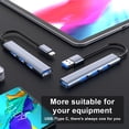 thumbnail image 3 of justharion 4 in 1 USB Hub USB3.0 5Gbps Multi-port LED Charging External Splitter Dock Computer Expansion Adapter for Household Office Silver USB, 3 of 7