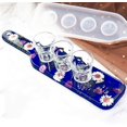 thumbnail image 3 of Kalolary 2 PCS Shot Glass Tray Resin Mold,Silicone Casting Epoxy Whiskey Wine Glasses Cup Serving Tray Mould, for Home Decoration DIY Crafts, 3 of 8