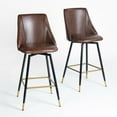 thumbnail image 6 of Homy Casa 26-inch Swivel Counter Stool Set of 2, Counter Height Barstools with PU Leather and Footrest for Kitchen Island Restaurants,Brown, 6 of 8