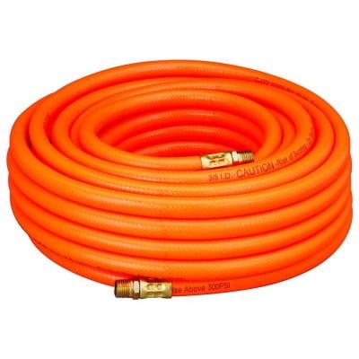 3/8  x 25 Foot Orange PVC Flexible Air Hose