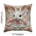 thumbnail image 3 of Cheapark 18x18 Inches Easter Bunny Print Pillow Cover, 3 of 7
