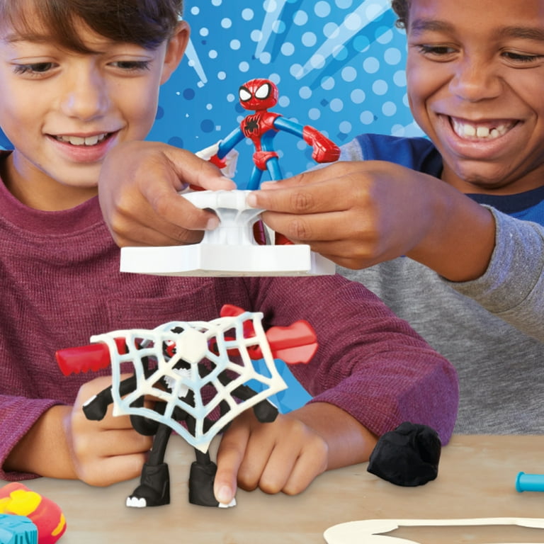 Play-Doh Marvel Spider-Man Launch Slice Battle Playset, Action