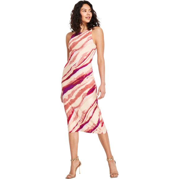 Rachel Roy Womens Printed Midi Dress, Multicoloured, Small