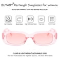 thumbnail image 4 of BUTABY Gafas de sol rectangulares para mujer, gafas de conducción retro de los años 90, marco cuadrado estrecho, protección UV400, 4 of 6