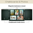 thumbnail image 6 of Excello Global Products EGP-HD-0413B Barndoor Wood Collage Picture Frames with 2 Magnetic Chalkboard Doors for Kitchen, Living Room, Family Photo Collage Frames,Black,12.8"x34" (12.8"x17" When Closed), 6 of 7