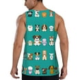 thumbnail image 3 of Xecao Cartoon Dogs Men's Tank Top Workout Quick Dry Sleeveless Gym Jogging Muscle Shirts Summer Swim Beach Tops, 3 of 9