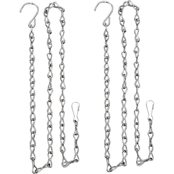 Hanging Chains, 5 Pcs 35 Inch Garden Plant Hanger Chains for Hanging Baskets, Plants, Bird Feeders, Billboards, Lanterns, Wind Chimes, and Decorative Ornaments Etc, Outdoor/Indoor (Silver)