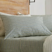 Great Bay Home Striped Microfiber Wrinkle Resistant Sheet Set  (King, Blue)