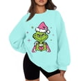 thumbnail image 2 of MIARHB Grinch - Sudadera de cuello redondo para mujer, talla grande, informal, a la moda, con estampado navideño, cuello redondo, manga larga, tallas S-3XL, 2 of 5