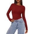 thumbnail image 3 of Remera PRETTYGARDEN 2025 de canalé, manga larga, color rojo, talle L, 3 of 4