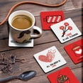 thumbnail image 3 of Inkdotpot Ensemble de 6 sous-Verres Faciles à Nettoyer 4 Pouces Carrés Réutilisables - Love, 3 of 8
