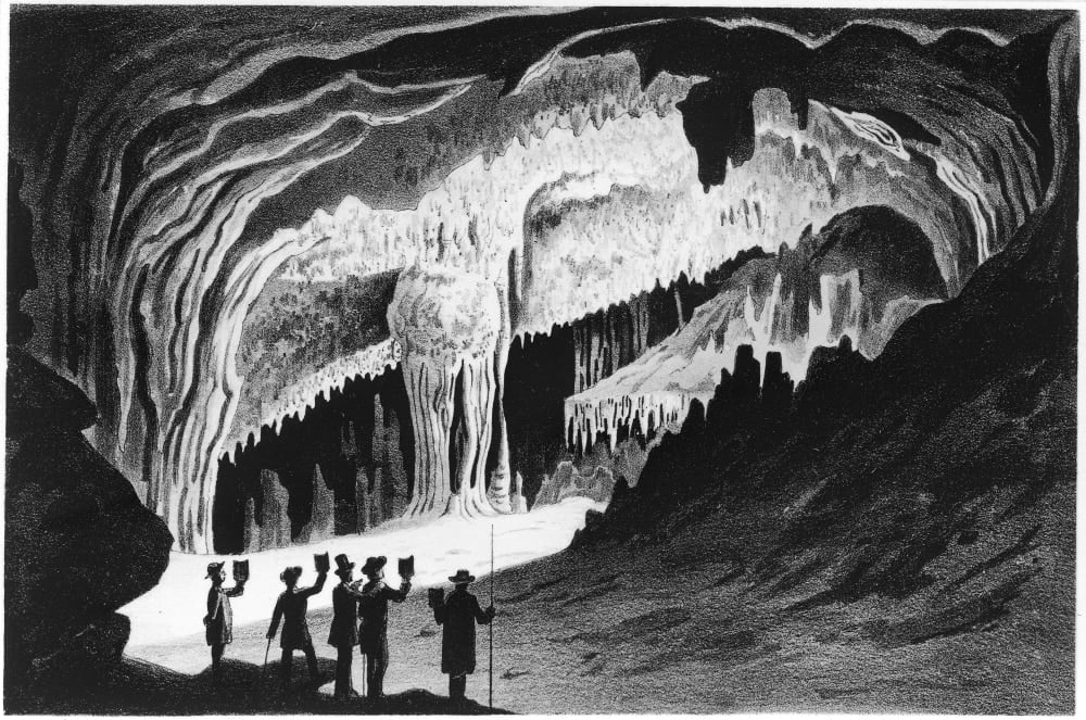 Virginia Cave, 1856. /Nsightseers Visiting The 'Shell Room' Of Weyers Cave In The Blue Ridge