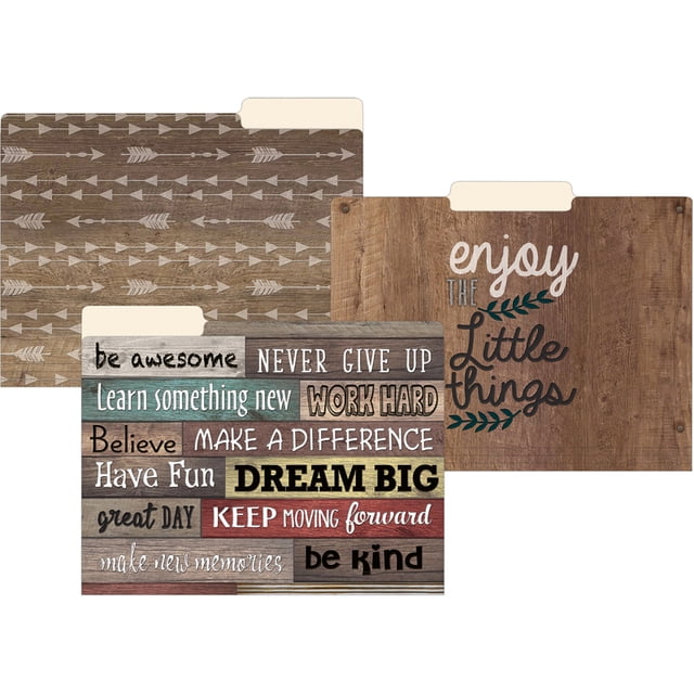 Teacher Created Resources Farmhouse Chic File Folders, Assorted Colors, 24 Count, 2 Pack