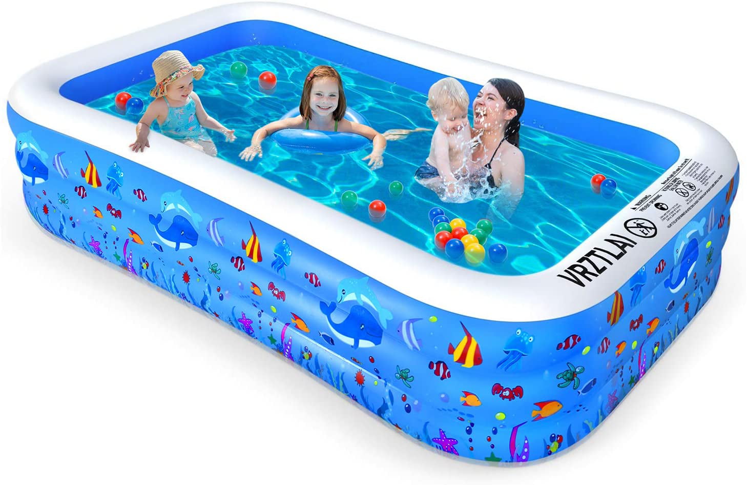 50x33x18inch Swimming Pool Peoples PVC Thickened Abrasion Resistant Inflatable Pool Family Interaction Summer Water Party Swimming Pool for Kids Adults Swimming Pools for Garden Backyard Outdoor 
