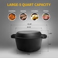 thumbnail image 3 of 2-in-1 Pre-Seasoned Cast Iron Dutch Oven Pot with Skillet Lid Cooking Pan, Cast Iron Skillet Cookware Pan Set with Dual Handles Indoor Outdoor for Bread, Frying, Baking, Camping, 7QT, 3 of 7