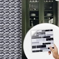 thumbnail image 3 of Yeetfub Peel and Stick Backsplash 10 Sheet Black White and Grey Subway Wall Tiles Waterproof Back Splashes Backsplash Tile for Kitchen Wall Peel and Stick Backsplash Tile for Bathroom Fireplace 4"x4", 3 of 6
