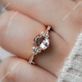thumbnail image 4 of Morganite Ring Engagement Silver Gold Ring June Birthstone Ring Anniversary Womwn Mom Gift, 4 of 4