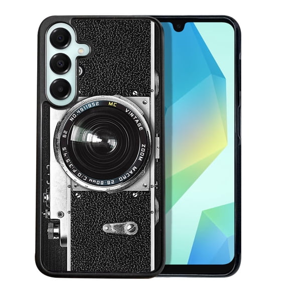 WIRESTER Shockproof Soft Rubber Cover Case for Samsung Galaxy A16 5G 6.7", Retro Vintage Camera Zoom
