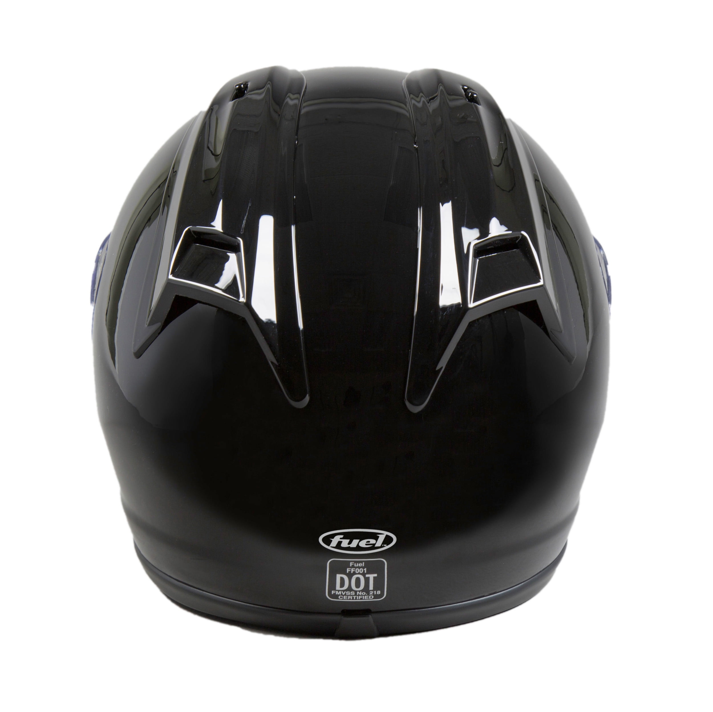 Fuel Helmets Open Face Helmet with Shield Gloss Black 