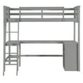 thumbnail image 6 of Twin XL Size Metal Loft Bed with L-Shaped Desk, USB, Wardrobe and Adjustable Shelf, High Loft Bed with LED, White, 6 of 9