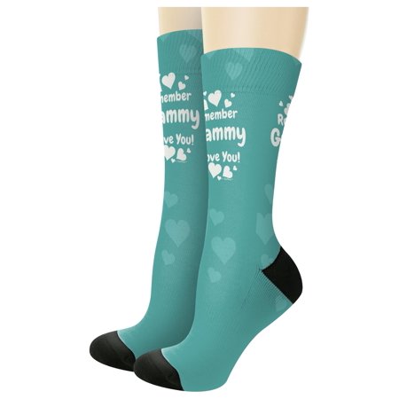 

ThisWear Gifts for Grammy Gifts for Grandma Remember Grammy I Love You 1-Pair Novelty Crew Socks