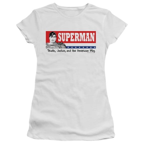 Superman Superman For President Junior Women's T-Shirt Sheer White