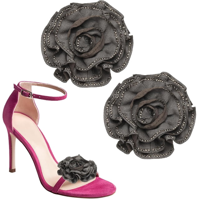 Decorative Shoe Clips, Removable Bow Clip Flower Rhinestone Charms for Women Dress High Heels Accessories