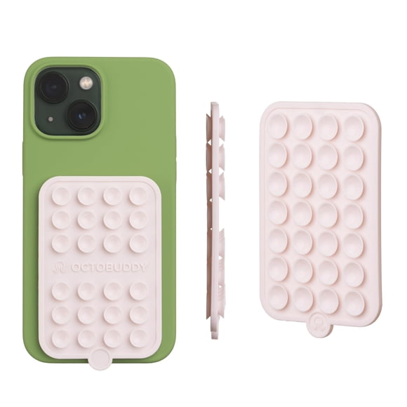 Funda para teléfono OCTOBUDDY con doble succión de silicona, color rosa
