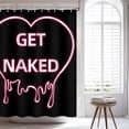 thumbnail image 4 of Get Naked Shower Curtain, Black Shower Curtain, Adult Shower Curtain Set Waterproof Bath Curtain Kids Bathroom Decor with 12 Hooks, 72x72 inches, 4 of 6
