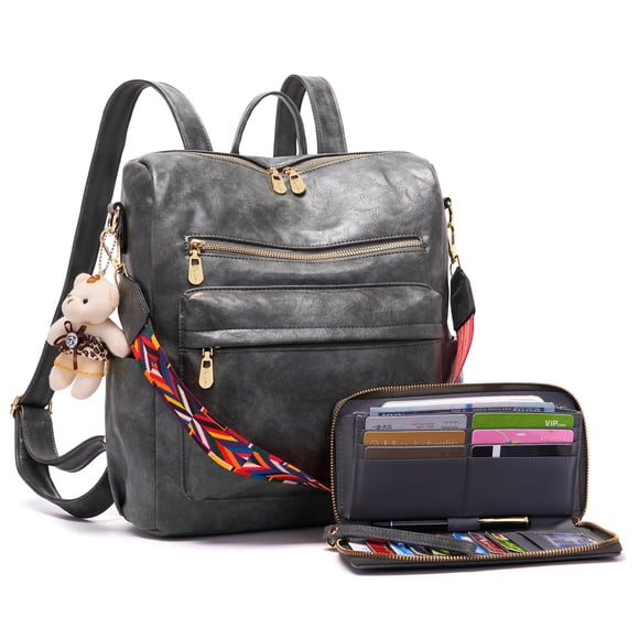 Set de 2 mochilas Soperwillton de piel sintética para mujer